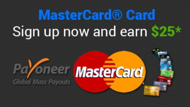 Payoneer Master Card Banner